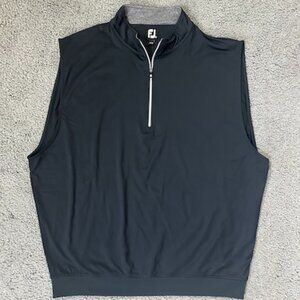 FootJoy Men's Size XXL Golf Half Zip Jersey Vest - FJ Perf. Black - NWOT Cond.